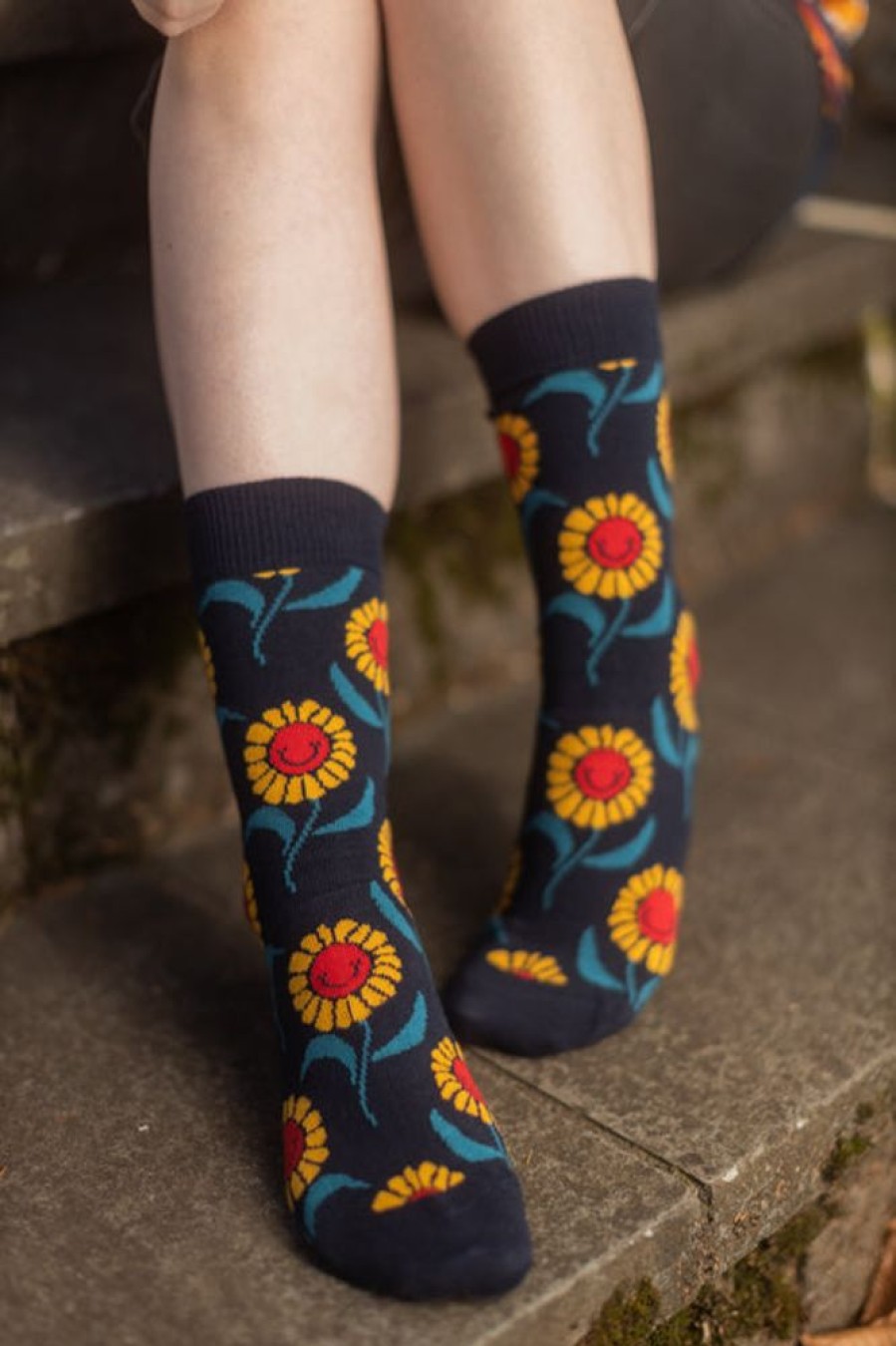 Socks Happy Socks Crew Socks | Happy Sunflowers Crew