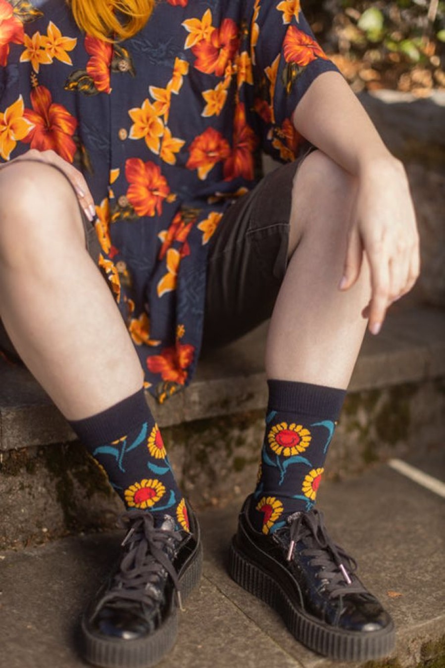 Socks Happy Socks Crew Socks | Happy Sunflowers Crew