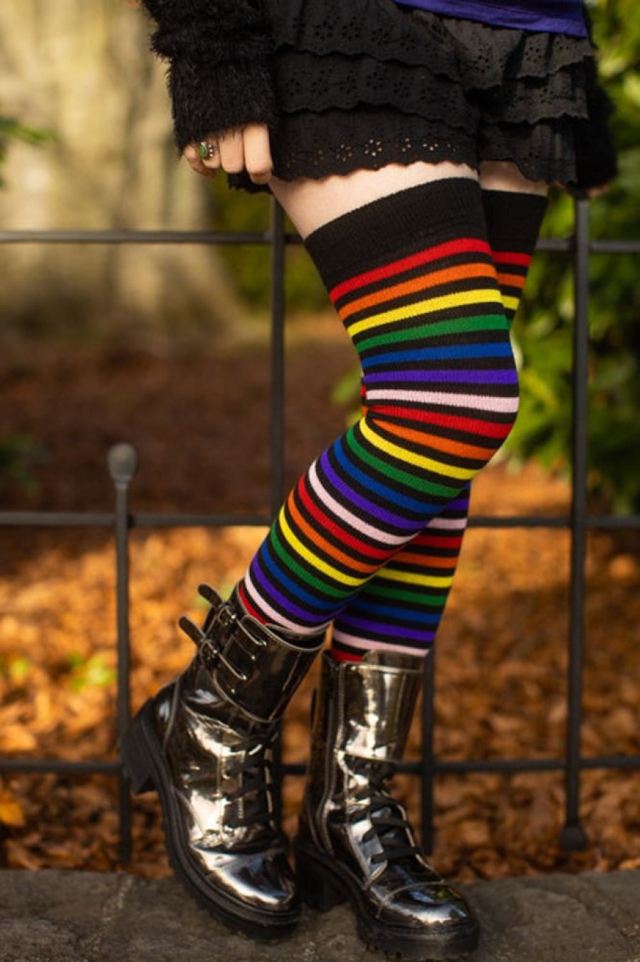 Socks Dreamer Socks Thigh Highs | Rainbow Brights Thigh High Socks