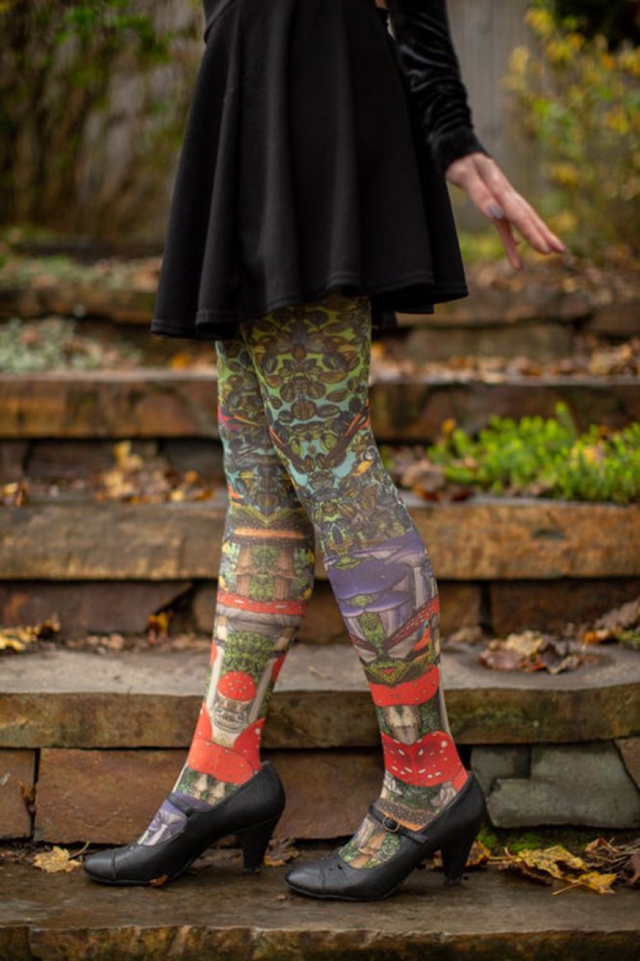 Tights & Leggings Marie Antoilette Sheer To Waist Tights | Birds Printed Tights