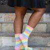 Socks Mod Sock Crew Socks | Pastel Rainbow Striped Crew