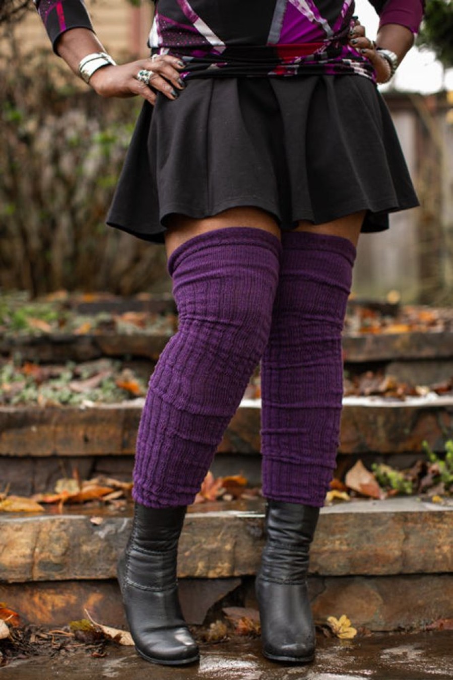 Plus Size DreaM Stockings Plus Size Thigh Highs | Longer M45 Ribbed Thigh High With Roll Top