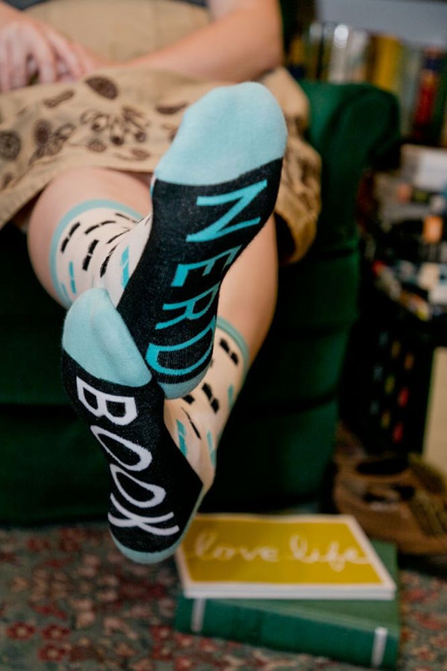 Socks Out Of Print Crew Socks | Book Nerd Crew