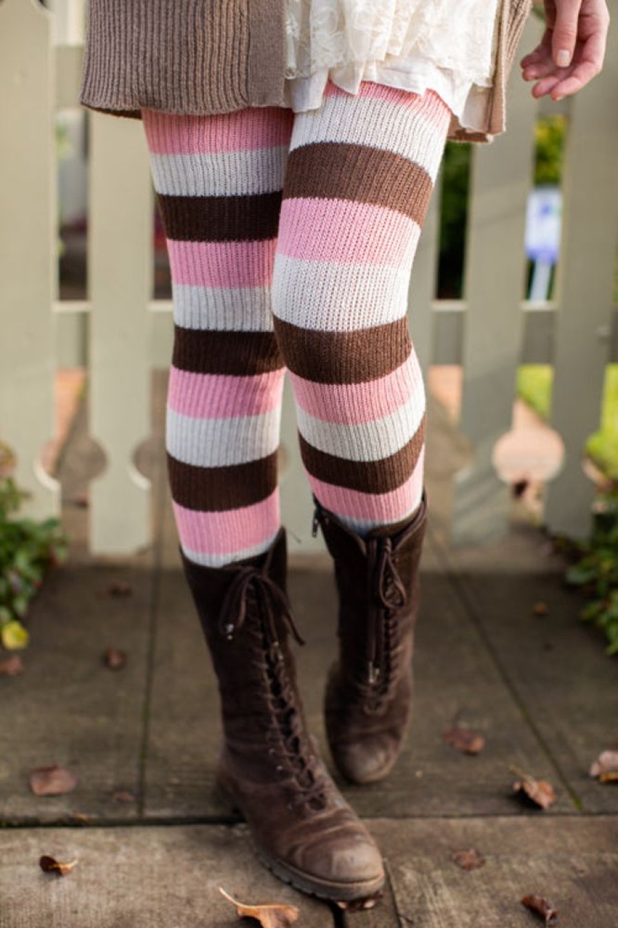 Plus Size DreaM Stockings Plus Size Thigh Highs | Neapolitan Stripes Thigh High