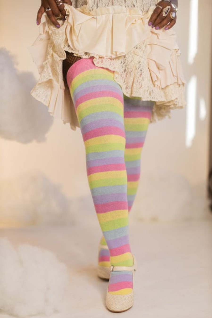 Socks Dreamer Socks Thigh Highs | Xl Foot Extraordinarily Longer Candy Pastel Thigh High